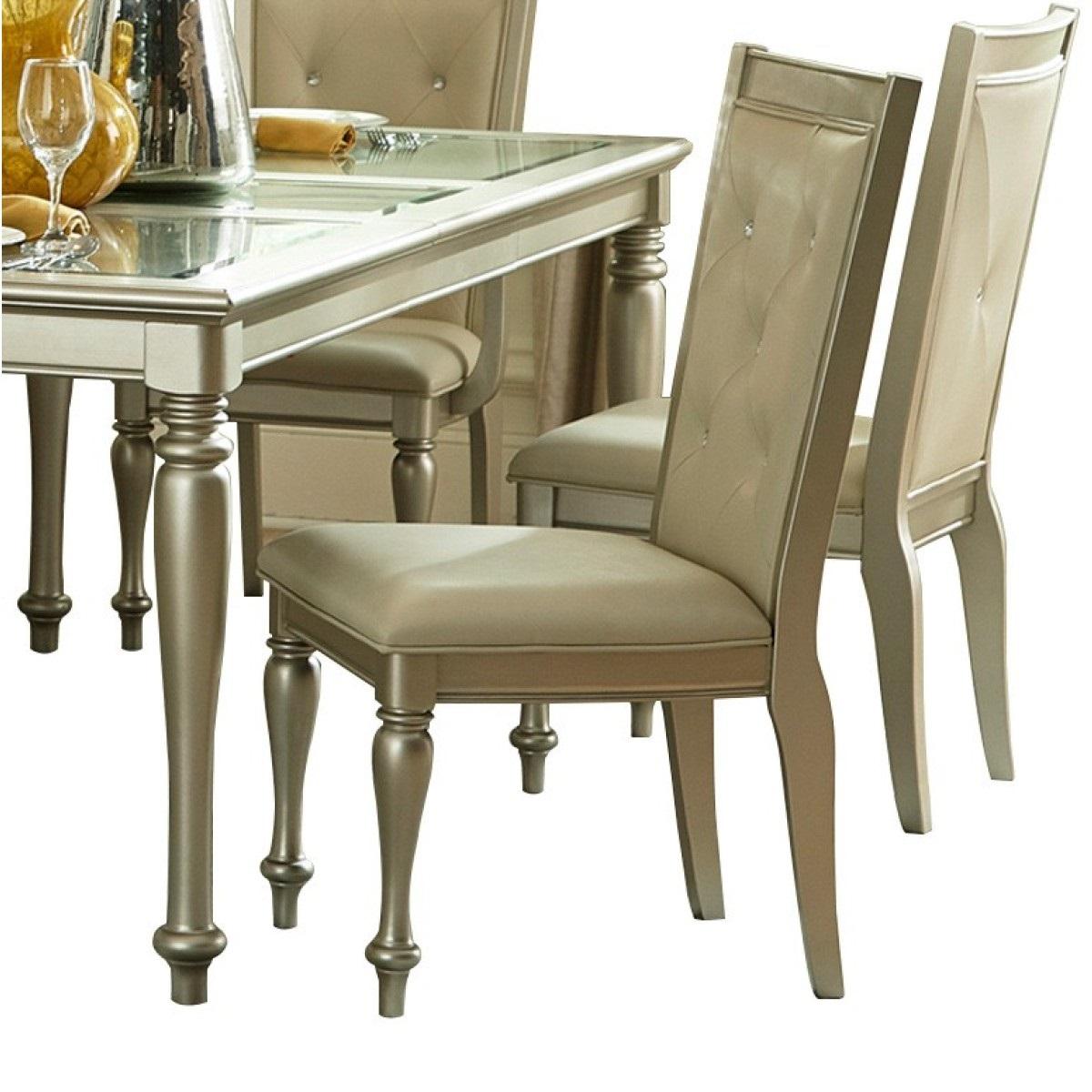 Homelegance Celandine Side Chair in Silver (Set of 2) - Dining Chair - Half Price Furniture