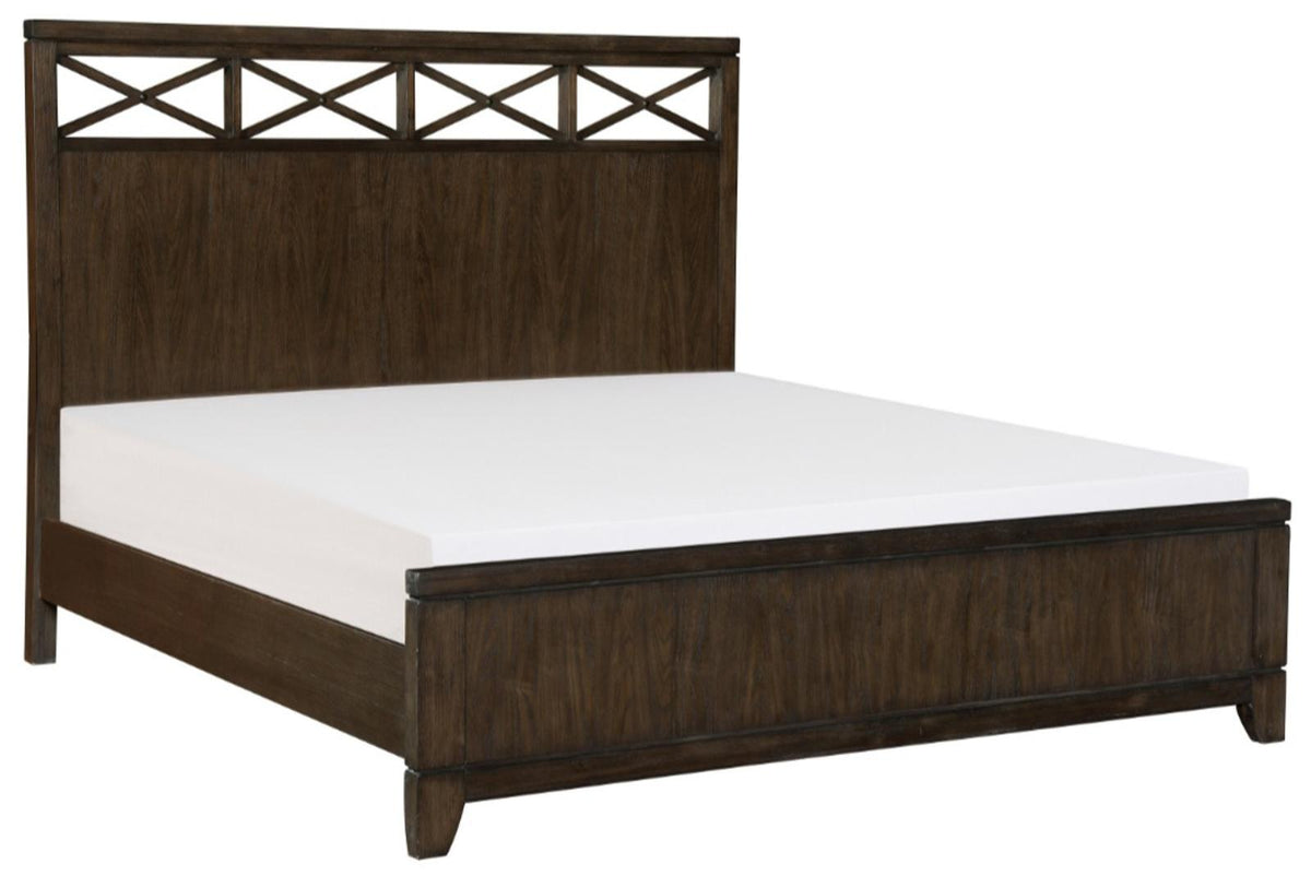 Homelegance Griggs Queen Panel Bed in Dark Brown 1669-1* - Bed - Half Price Furniture
