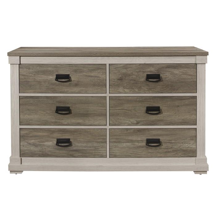 Homelegance Arcadia Dresser in White & Weathered Gray 1677-5 Half Price Furniture