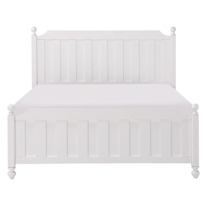 Homelegance Wellsummer Queen Panel Bed in White 1803W-1* Half Price Furniture