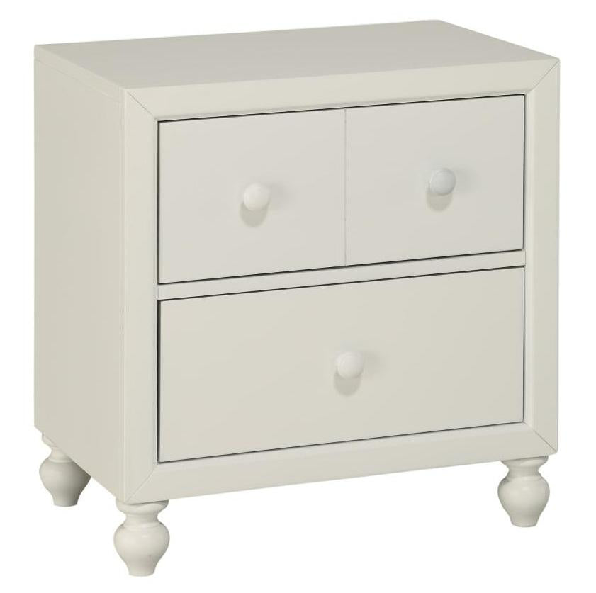 Homelegance Wellsummer 2 Drawer Nightstand in White 1803W-4 - Nightstand - Half Price Furniture