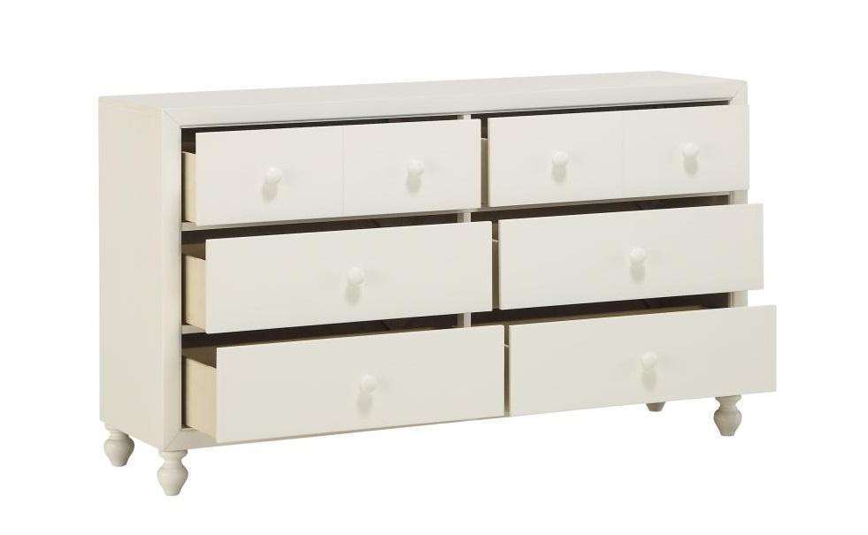Homelegance Wellsummer 6 Drawer Dresser in White 1803W-5 - Dresser - Half Price Furniture