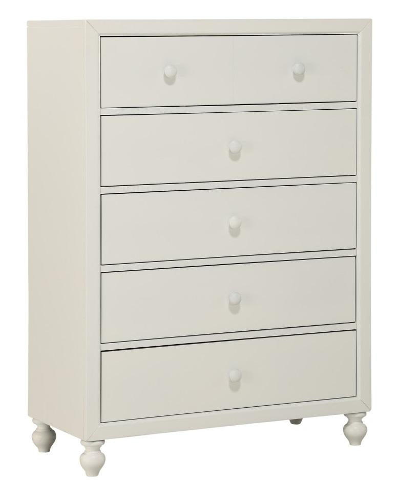 Homelegance Wellsummer 5 Drawer Chest in White 1803W-9 Half Price Furniture