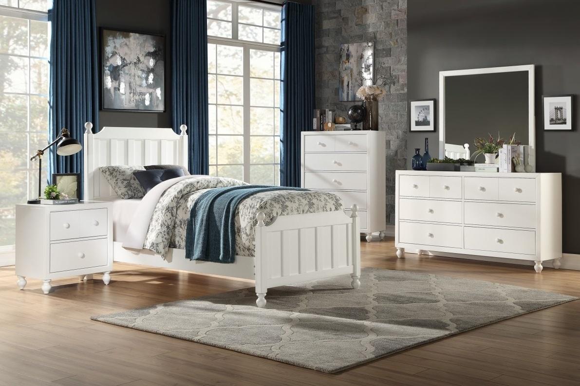 Homelegance Wellsummer Twin Panel Bed in White 1803WT-1* - Bed - Half Price Furniture