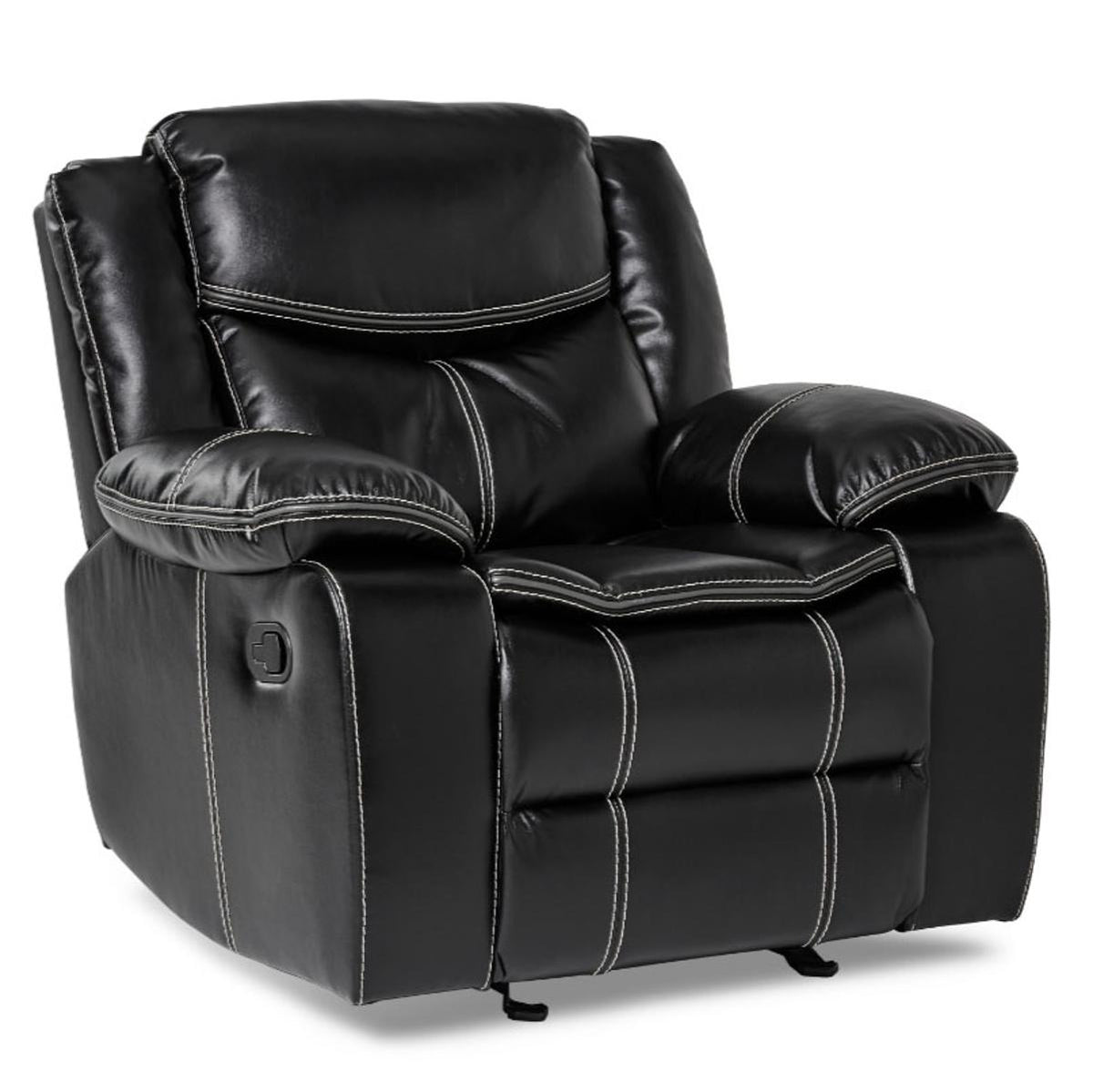 Homelegance Furniture Bastrop Glider Reclining Chair in Black 8230BLK-1 - Chair - Half Price Furniture