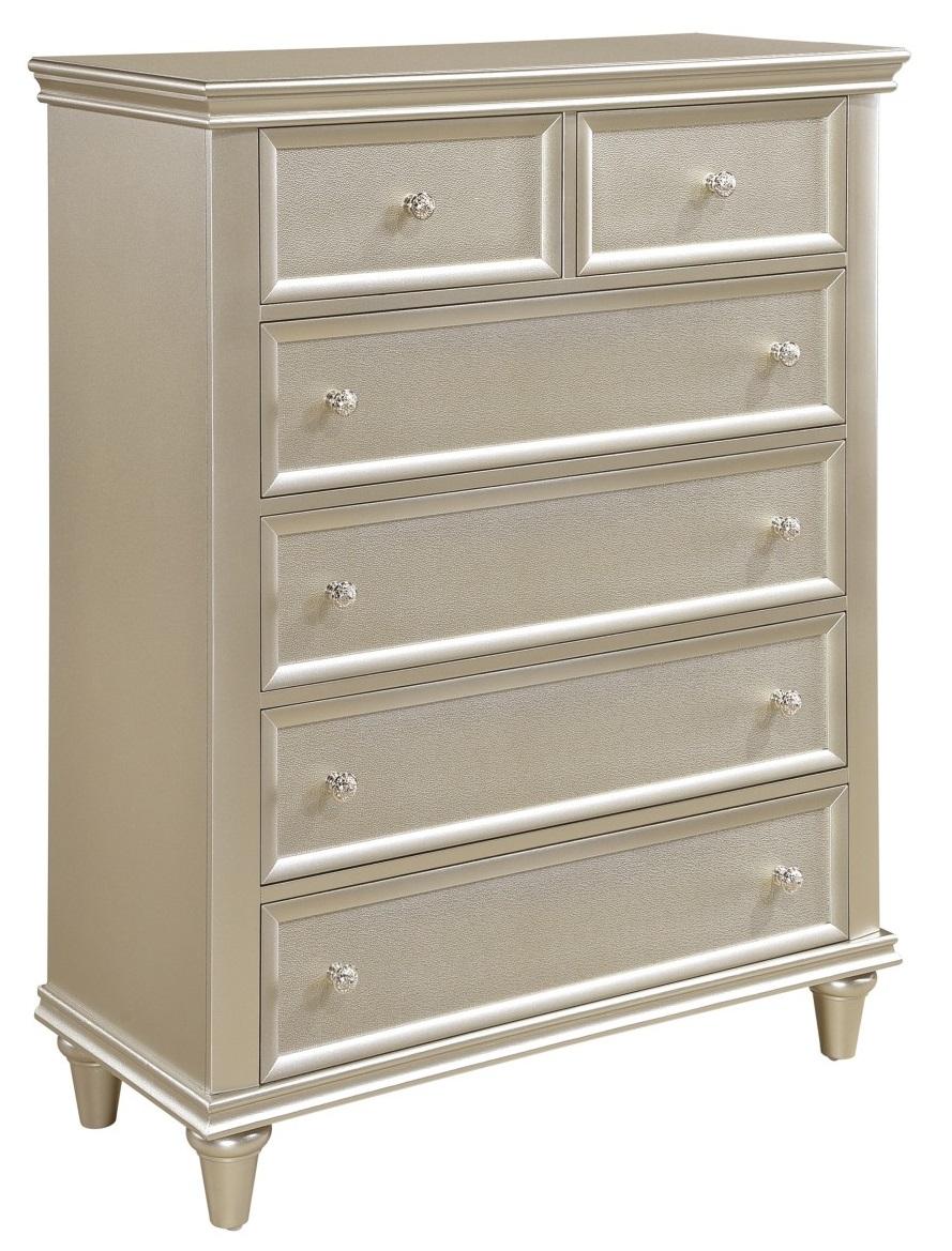 Homelegance Celandine 6 Drawer Chest in Silver 1928-9 - Chest - Half Price Furniture