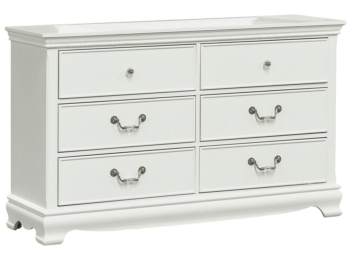 Homelegance Lucida 6 Drawer Dresser in White 2039W-5 - Dresser - Half Price Furniture