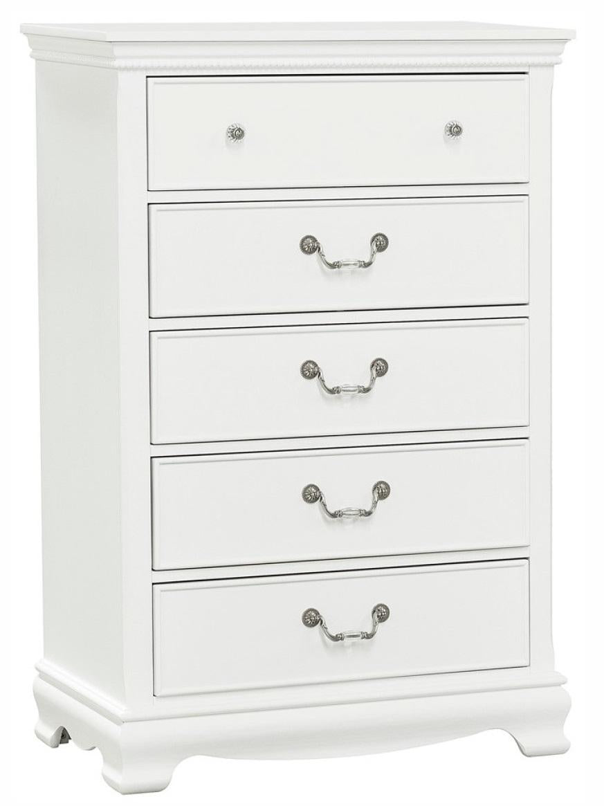 Homelegance Lucida 5 Drawer Chest in White 2039W-9 - Chest - Half Price Furniture