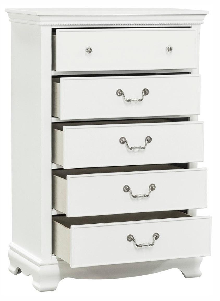 Homelegance Lucida 5 Drawer Chest in White 2039W-9 - Chest - Half Price Furniture