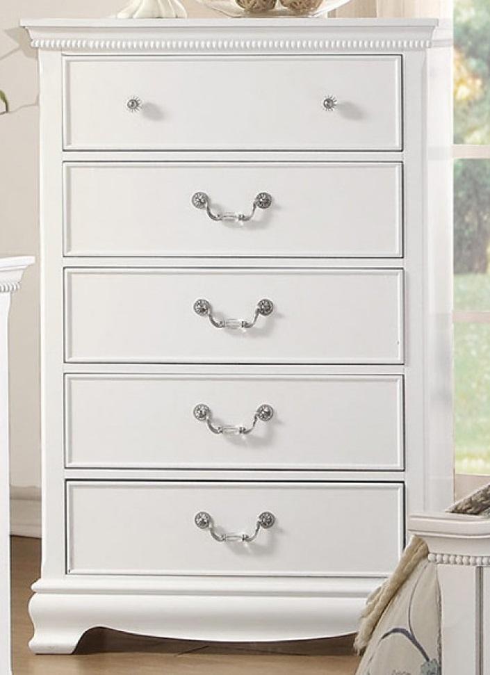 Homelegance Lucida 5 Drawer Chest in White 2039W-9 - Chest - Half Price Furniture