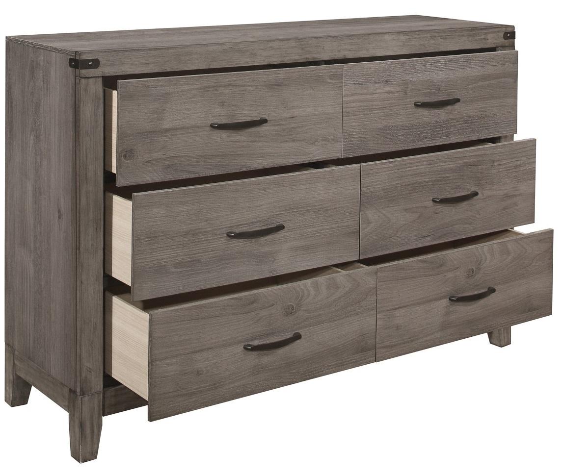 Homelegance Woodrow 6 Drawer Dresser in Gray 2042-5 - Dresser - Half Price Furniture