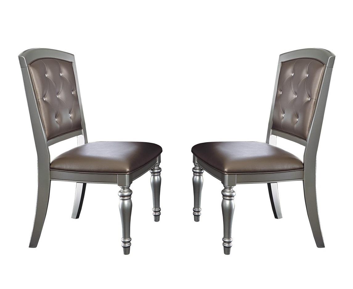 Homelegance Orsina Side Chair in Silver (Set of 2) - Dining Chair - Half Price Furniture