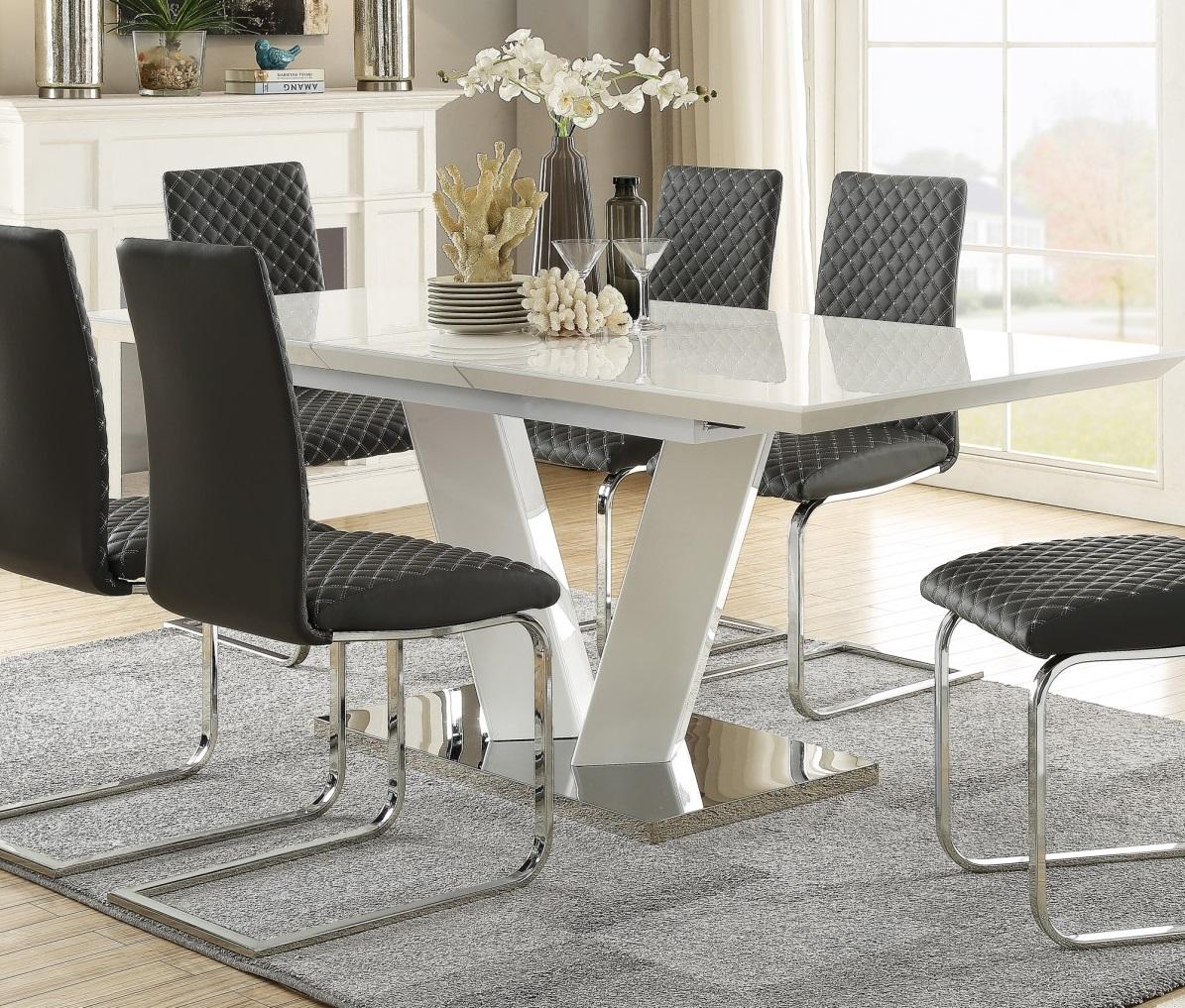 Homelegance Yannis Side Chair in Chrome Metal (Set of 2) - Dining Chair - Half Price Furniture