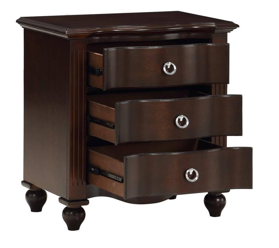 Homelegance Furniture Meghan 3-Drawer Nightstand in Espresso - Nightstand - Half Price Furniture