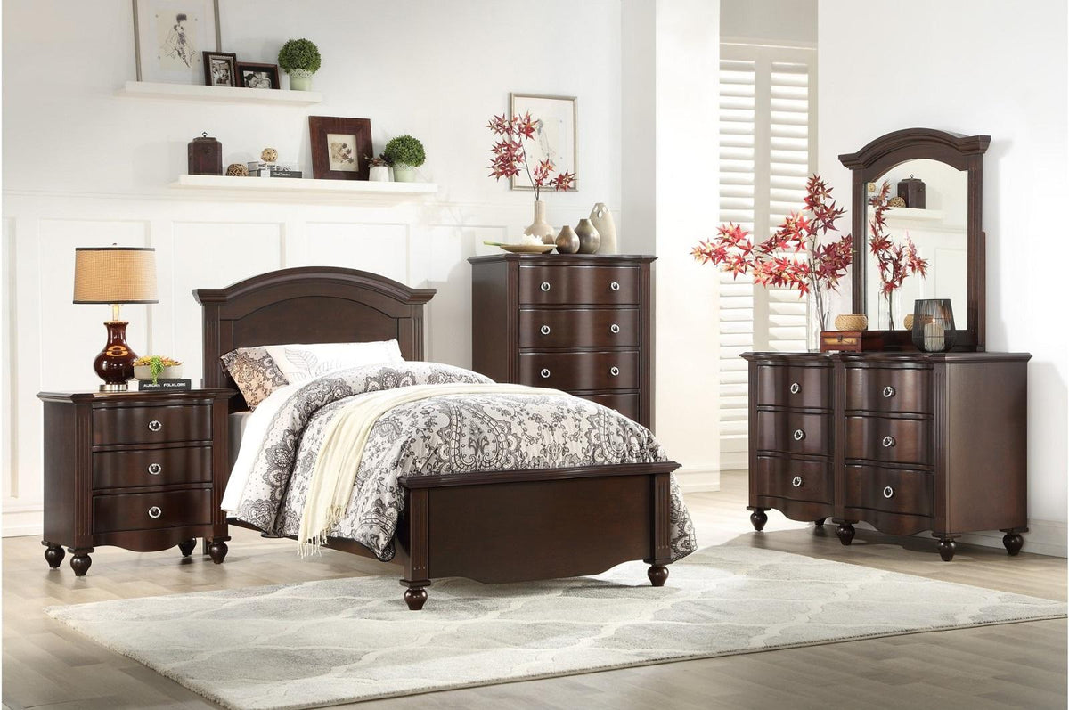 Homelegance Furniture Meghan Twin Panel Bed in Espresso - Bed - Half Price Furniture