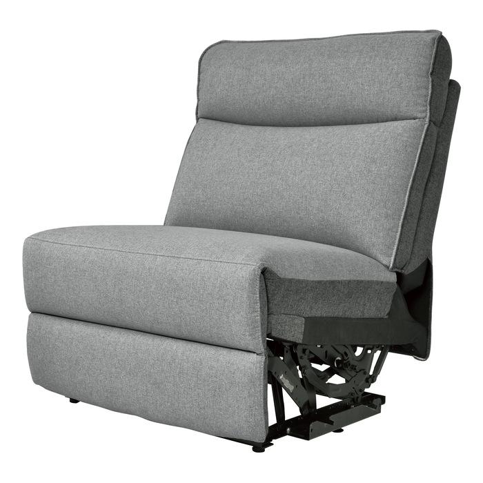 Homelegance Furniture Maroni Power Armless Reclining Chair in Dark Gray/Light Gray 8259-ARPW Half Price Furniture