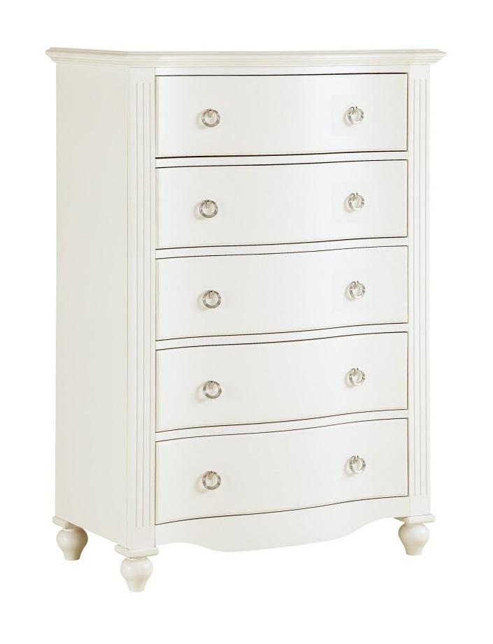 Homelegance Meghan 5 Drawer Chest in White 2058WH-9 - Chest - Half Price Furniture