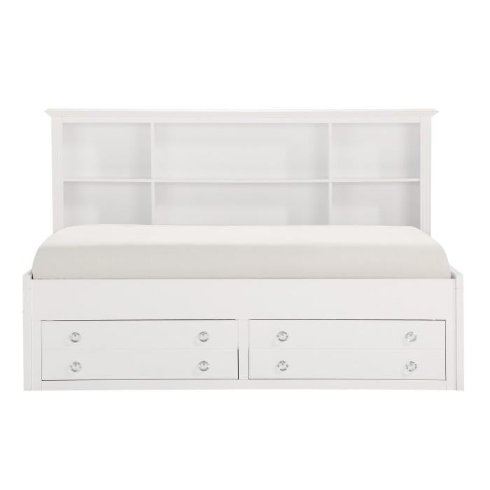 Homelegance Meghan Twin Lounge Storage Bed in White 2058WHPRT-1* Half Price Furniture