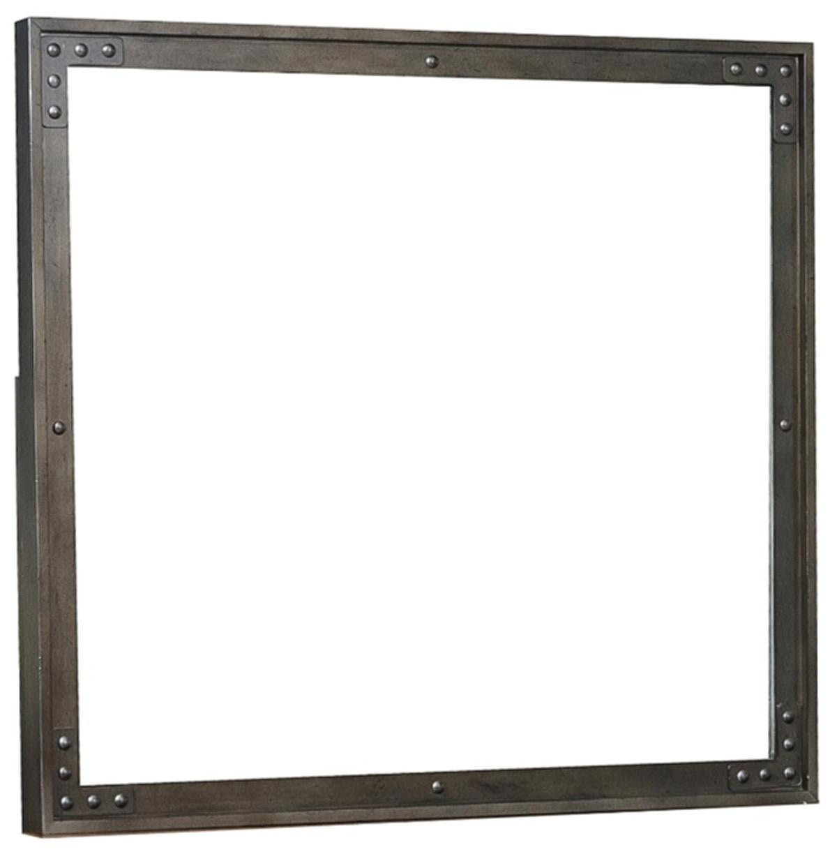Homelegance Holverson Mirror in Rustic Brown & Gunmetal 1715-6 - Mirror - Half Price Furniture