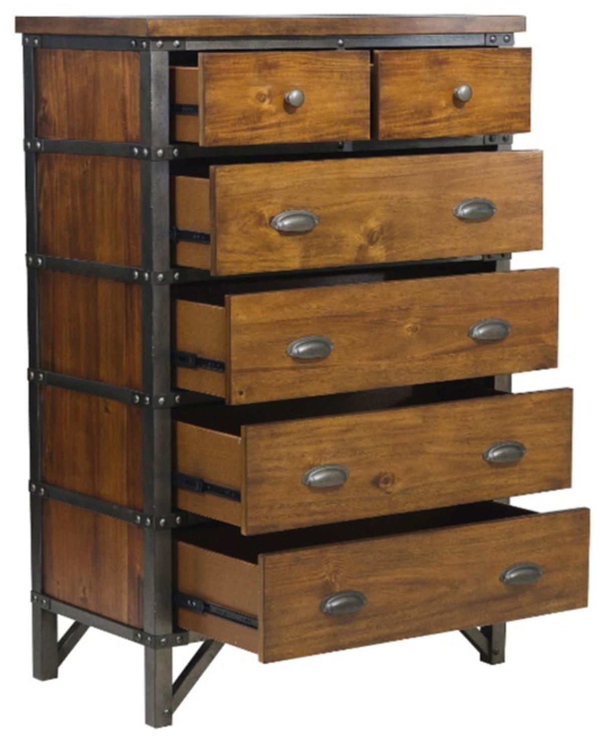 Homelegance Holverson Chest in Rustic Brown & Gunmetal 1715-9 - Chest - Half Price Furniture