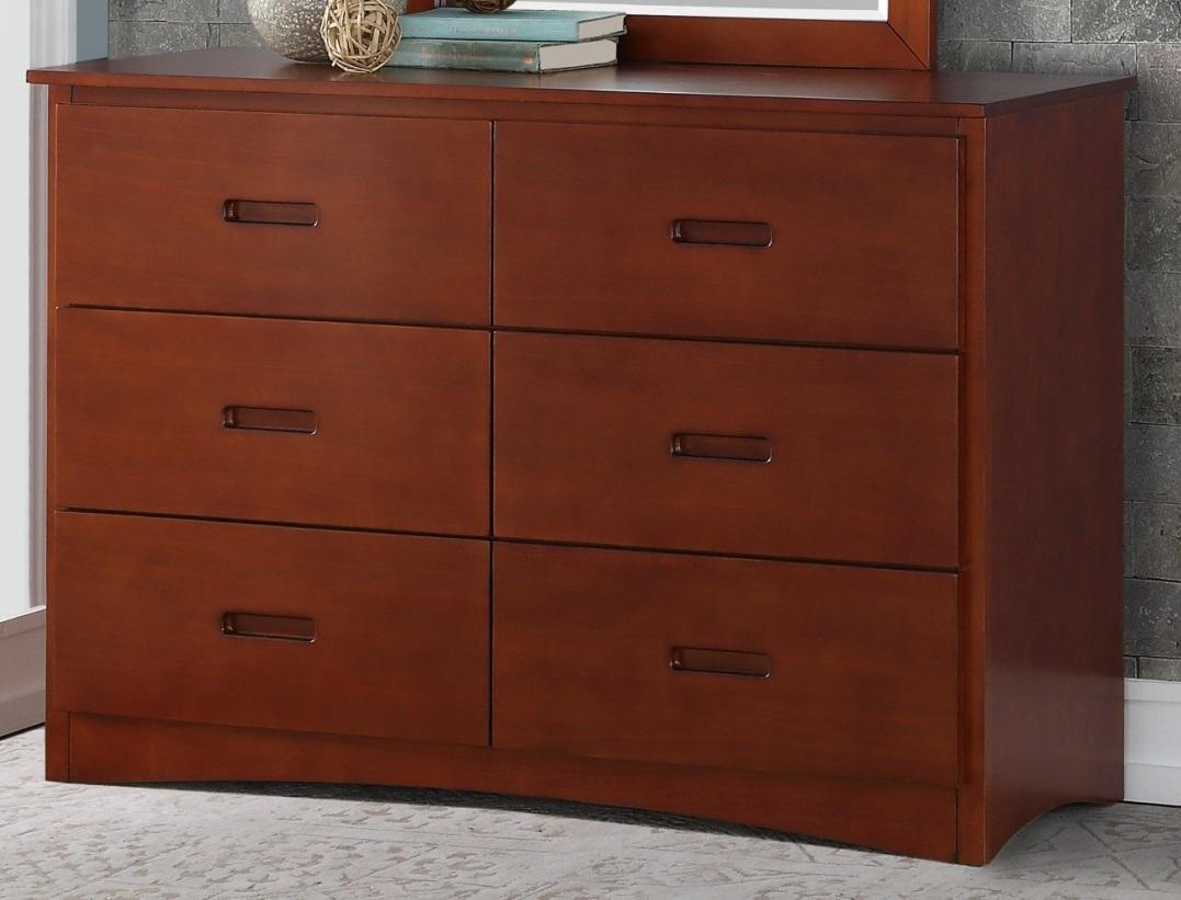 Homelegance Rowe 6 Drawer Dresser in Dark Cherry B2013DC-5 - Dresser - Half Price Furniture