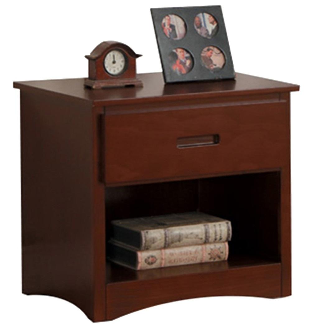 Homelegance Rowe 1 Drawer Night Stand in Dark Cherry B2013DC-4 - Nightstand - Half Price Furniture