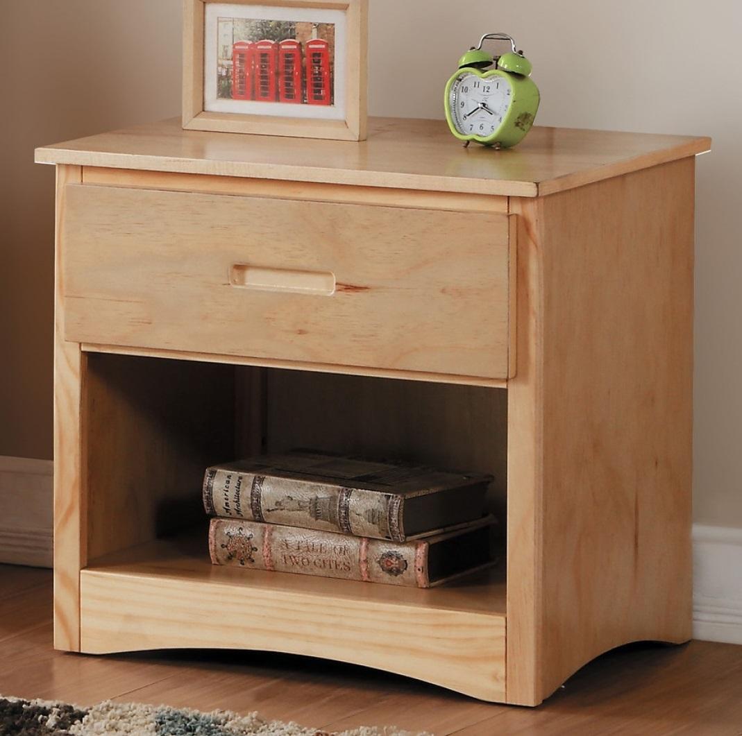 Homelegance Bartly 1 Drawer Night Stand in Natural B2043-4 - Nightstand - Half Price Furniture