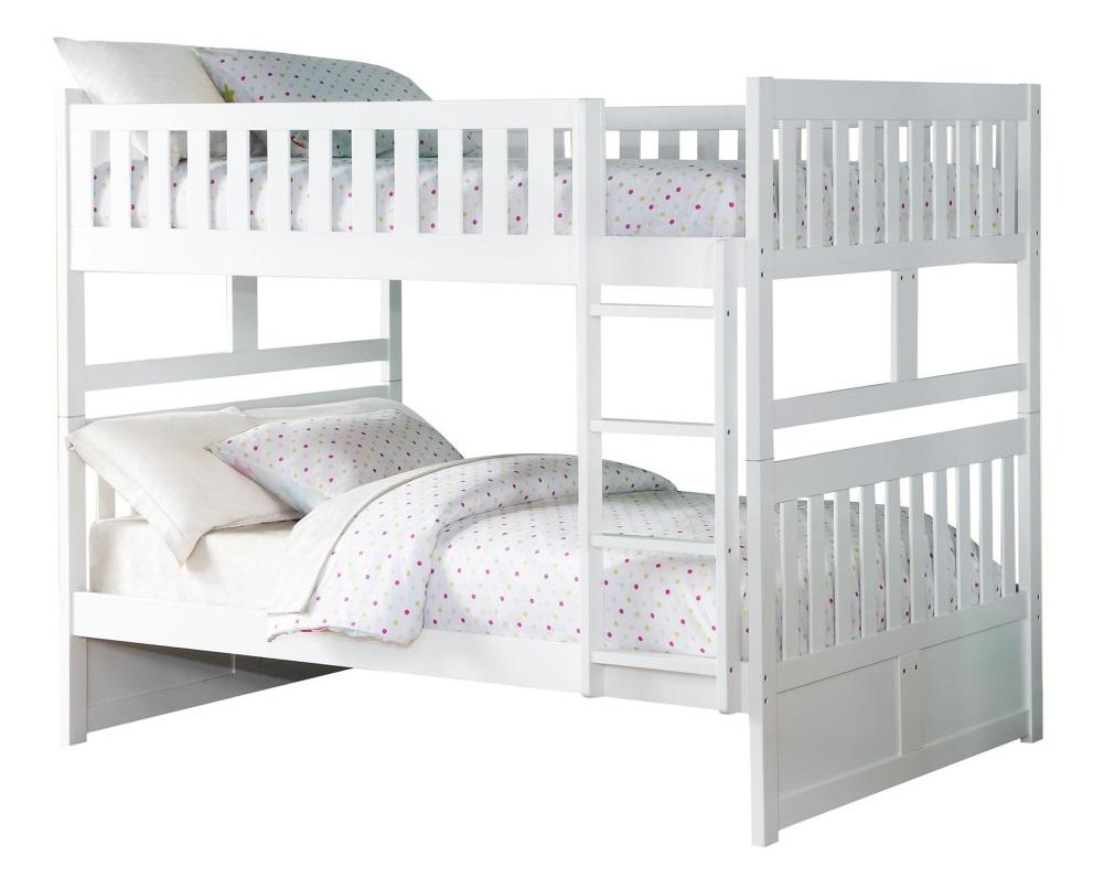Homelegance Galen Full/Full Bunk Bed in White B2053FFW-1* - Bed - Half Price Furniture