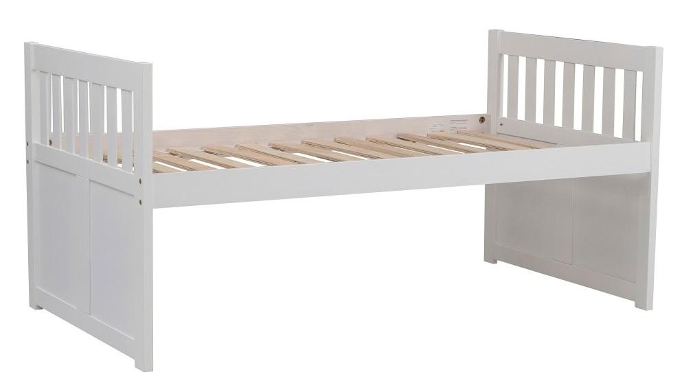 Homelegance Galen Twin/Twin Trundle Bed with Storage in White B2053PRW-1* - Bed - Half Price Furniture
