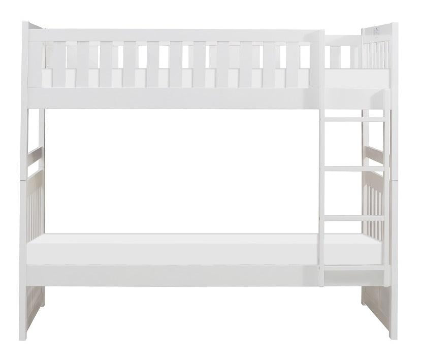 Homelegance Galen Twin/Twin Bunk Bed in White B2053W-1* - Bed - Half Price Furniture