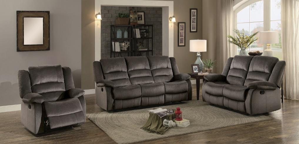 Homelegance Furniture Jarita Double Reclining Sofa in Chocolate Half Price Furniture
