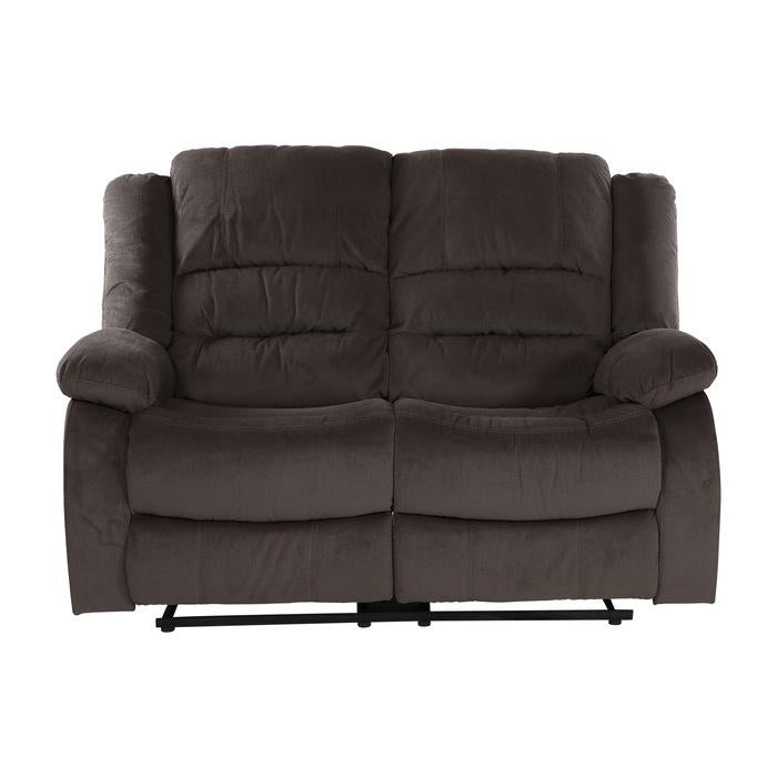 Homelegance Furniture Jarita Double Reclining Loveseat in Chocolate Half Price Furniture