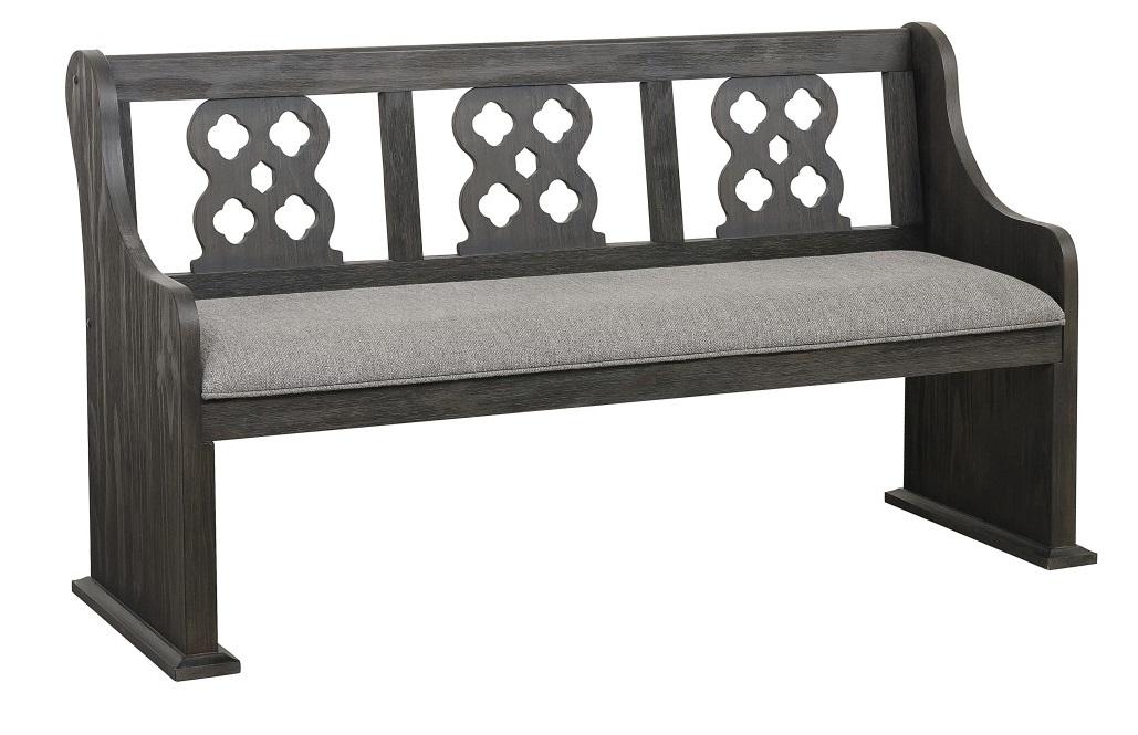 Homelegance Arasina Bench with Curved Arms in Dark Pewter 5559N-14A - Bench - Half Price Furniture