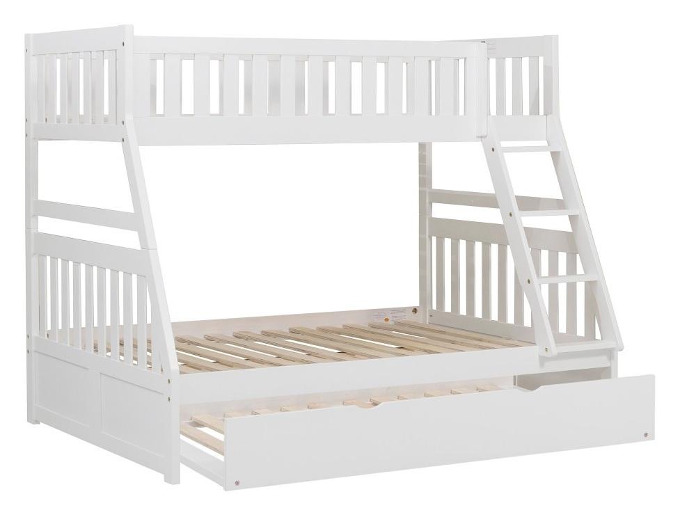 Homelegance Galen Twin/Full Bunk Bed w/ Twin Trundle in White B2053TFW-1*R - Bed - Half Price Furniture
