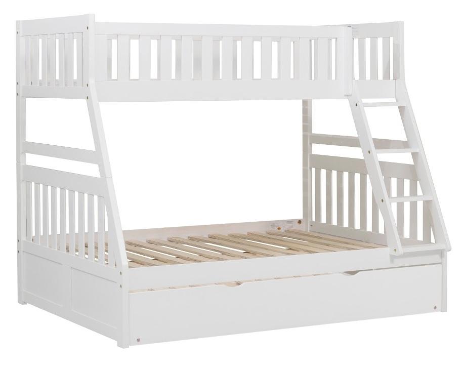Homelegance Galen Twin/Full Bunk Bed w/ Twin Trundle in White B2053TFW-1*R - Bed - Half Price Furniture