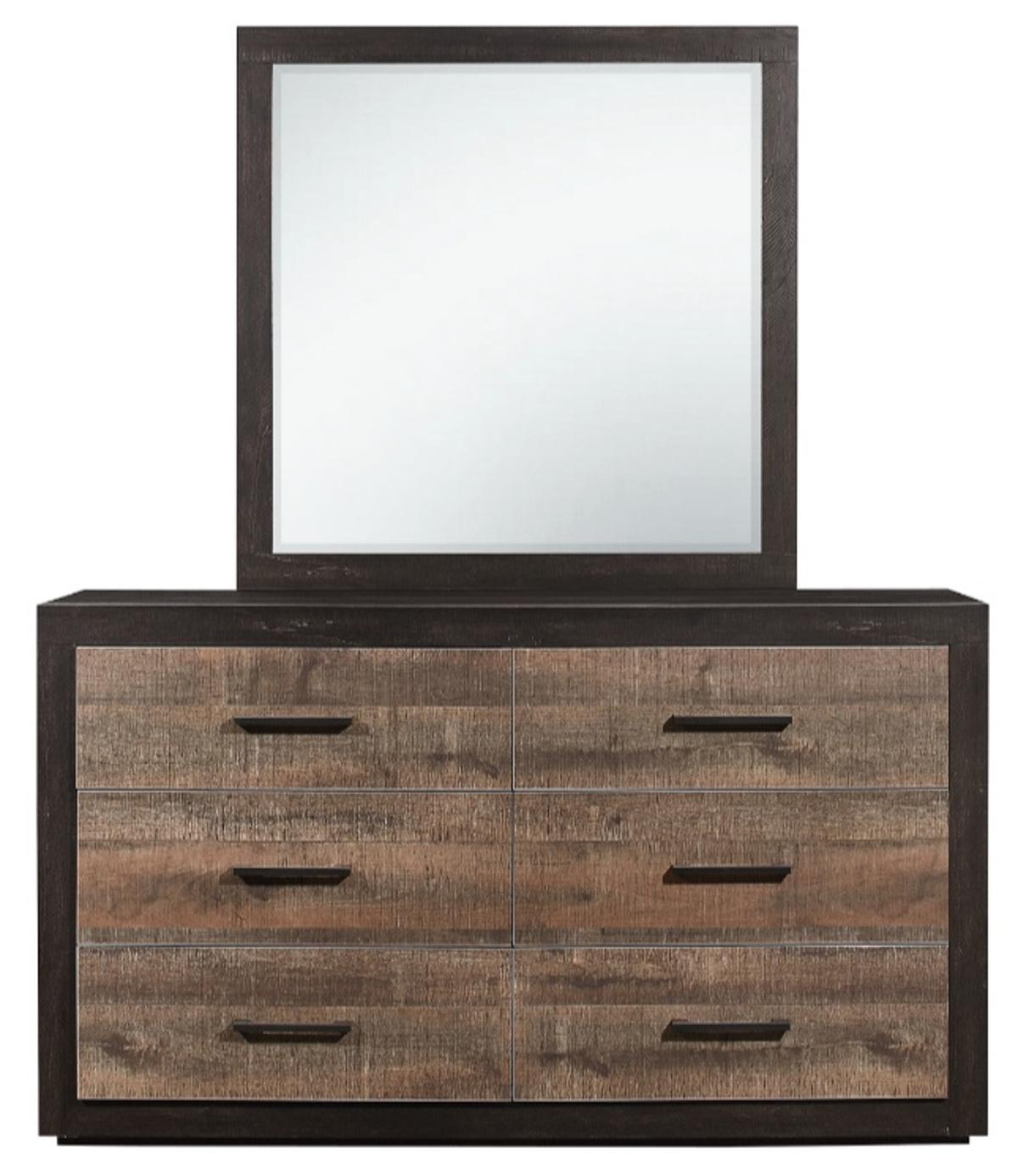 Homelegance Miter Dresser in Rustin Mahogany & Dark Ebony 1762-5 - Dresser - Half Price Furniture
