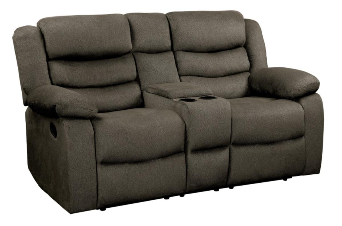 Homelegance Furniture Discus Double Reclining Loveseat in Brown 9526BR-2 - Loveseat - Half Price Furniture