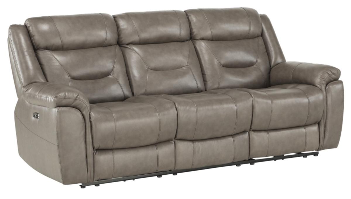 Homelegance Furniture Danio Power Double Reclining Sofa with Power Headrests in Brownish Gray 9528BRG-3PWH - Sofa - Half Price Furniture