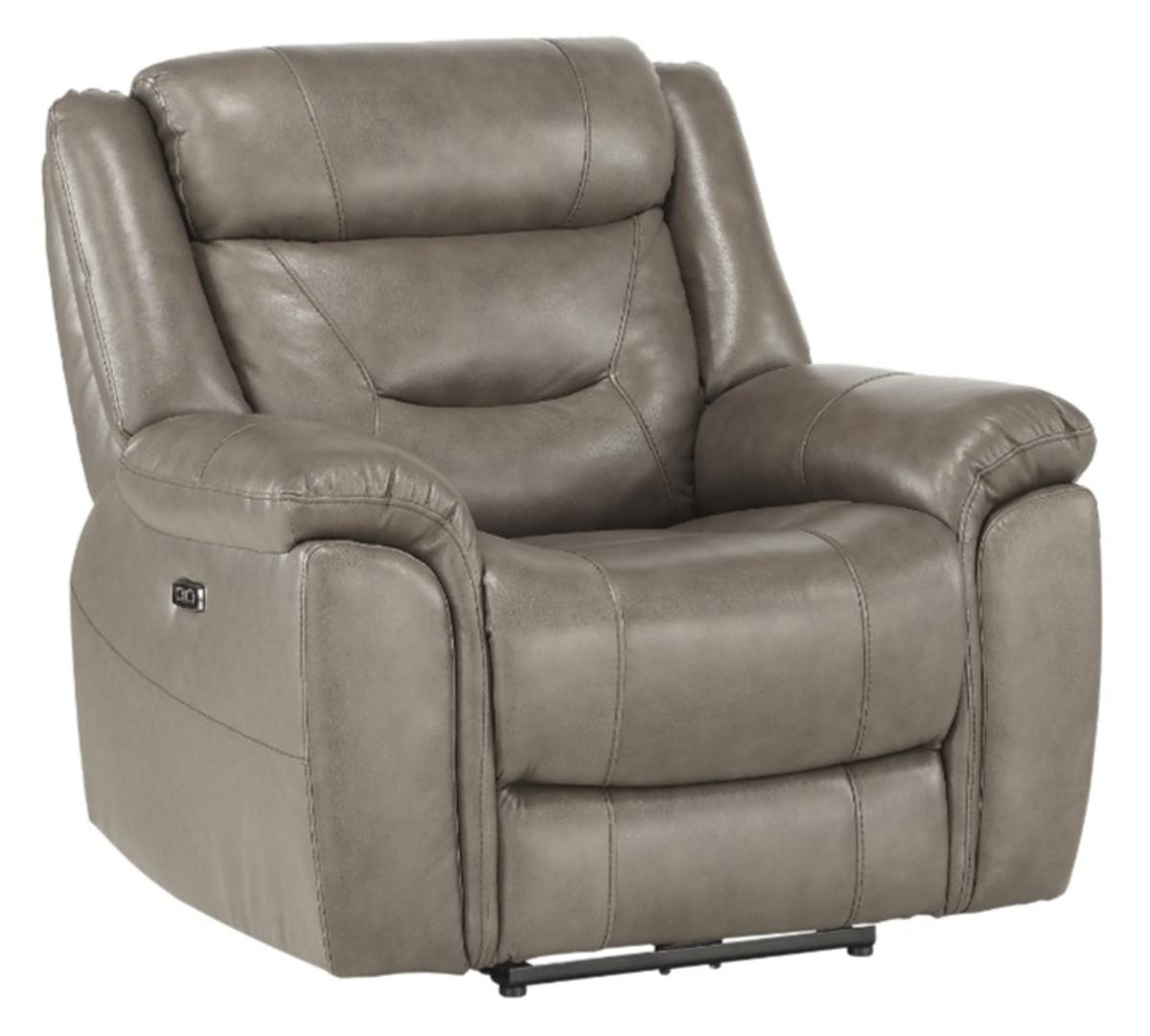 Homelegance Furniture Danio Power Double Reclining Chair with Power Headrests in Brownish Gray 9528BRG-1PWH - Chair - Half Price Furniture