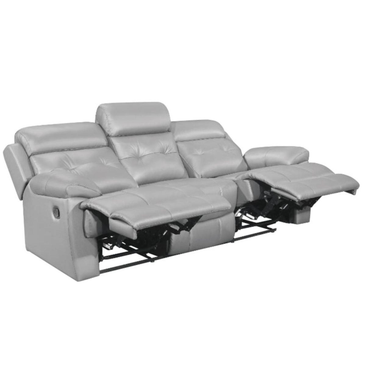 Homelegance Furniture Lambent Double Reclining Sofa in Silver Gray Half Price Furniture