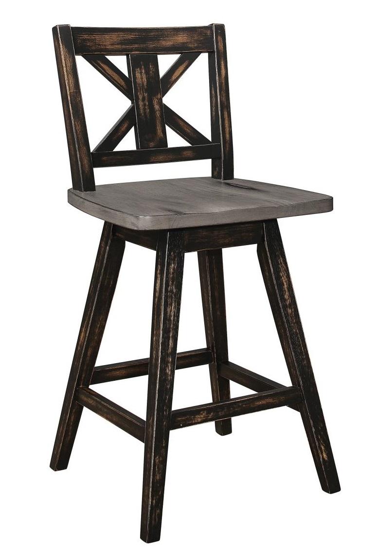 Homelegance Amsonia Swivel Counter Height Chair in Gray and Black (Set of 2) - Dining Chair - Half Price Furniture
