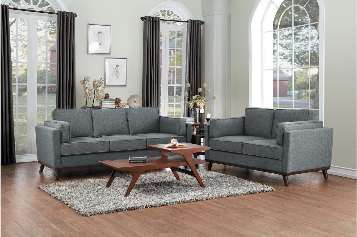 Homelegance Furniture Bedos Loveseat in Gray Half Price Furniture