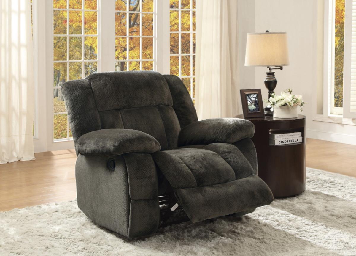 Homelegance Furniture Laurelton Glider Reclining Chair in Chocolate 9636-1 Half Price Furniture