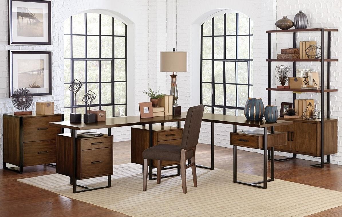 Homelegance Sedley Return Desk with One Cabinet, Reversible in Walnut 5415RF-16* Half Price Furniture