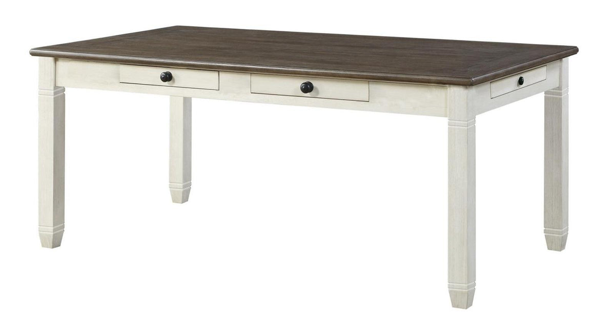 Homelegance Granby Dining Table in White & Brown 5627NW-72 - Dining Table - Half Price Furniture
