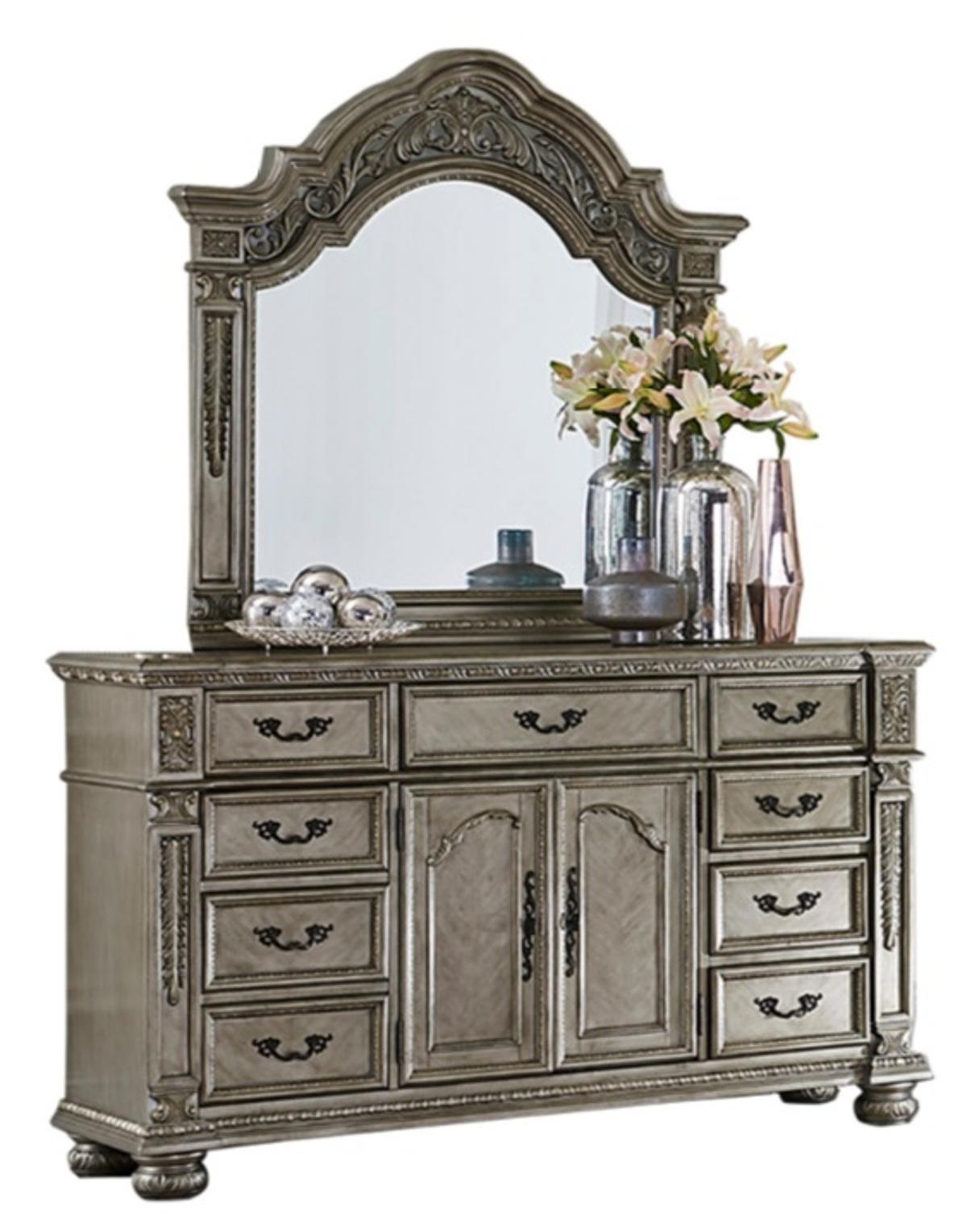 Homelegance Catalonia Mirror in Platinum Gold 1824PG-6 - Mirror - Half Price Furniture