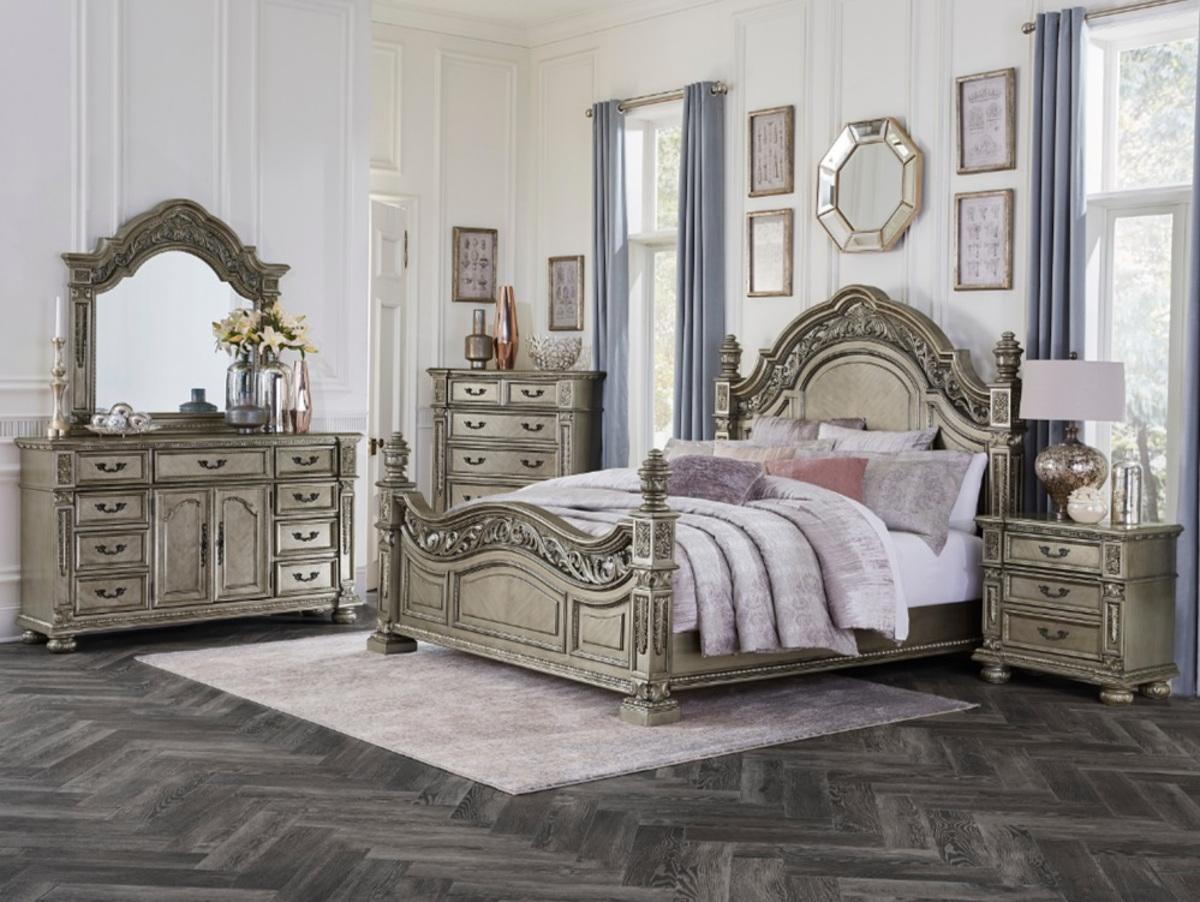 Homelegance Catalonia Nightstand in Platinum Gold 1824PG-4 Half Price Furniture