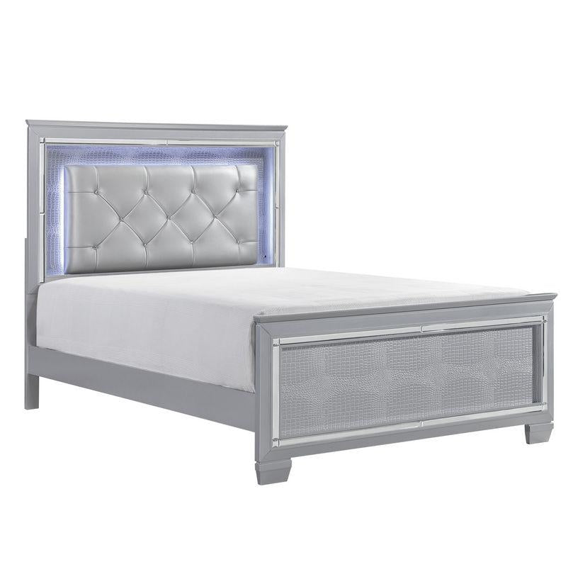 Homelegance Allura Queen Panel Bed in Silver 1916-1* - Bed - Half Price Furniture
