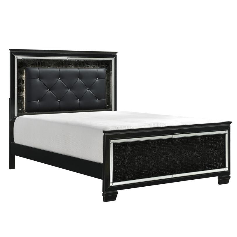 Homelegance Allura King Panel Bed in Black 1916KBK-1EK* - Bed - Half Price Furniture