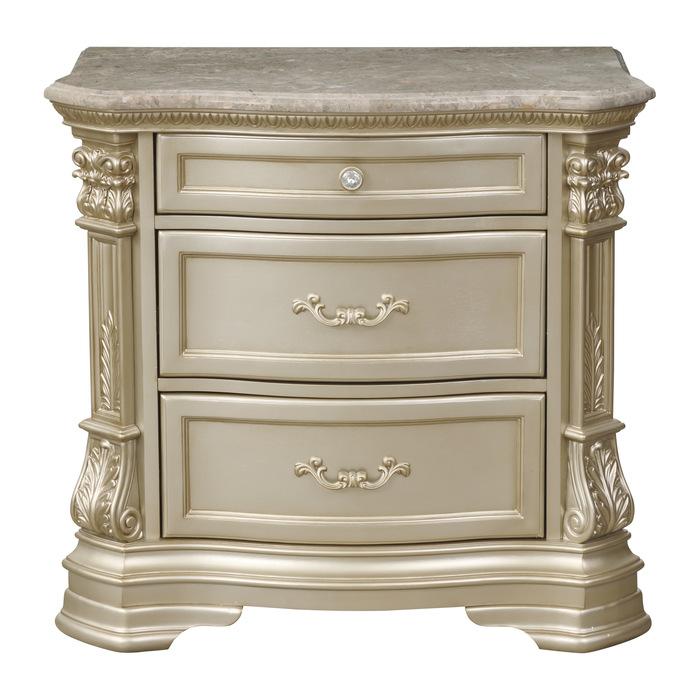 Homelegance Antoinetta Nightstand in Champagne Wood 1919NC-4 Half Price Furniture